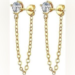 Two Pair 14K Gold Plate Earrings